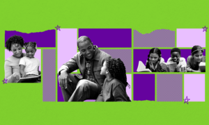 Collage of Black children and parents