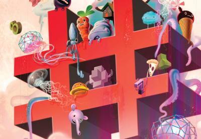 Teaching Tolerance illustration representing math elements and toy characters 