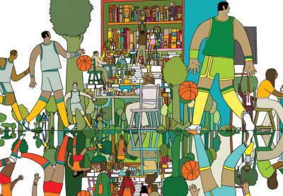 Illustration of several athletes