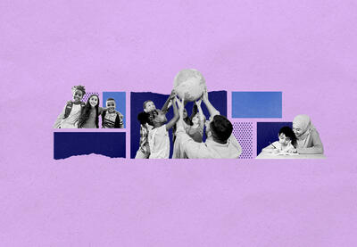 collage images of immigrant children