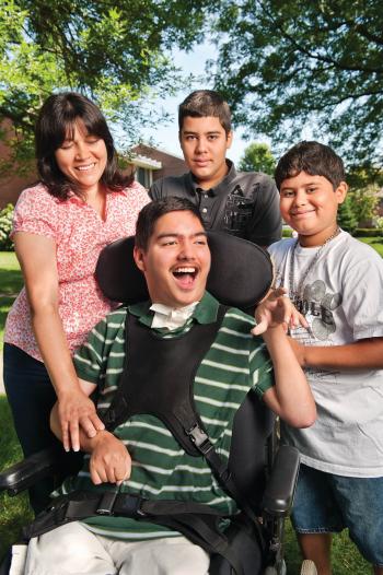Luz Eneida Garcia with her sons Freddy Ramirez, Juan Montanez and Jorge Montanez