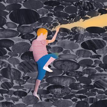 Teaching Tolerance Illustration of boy climbing a rock wall