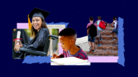 Collage image of multiracial students